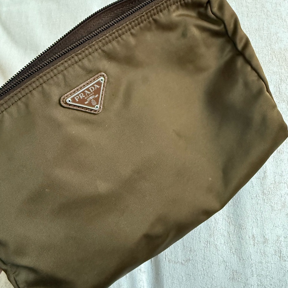 Prada Brown Nylon Makeup Bag - Picture 7 of 8